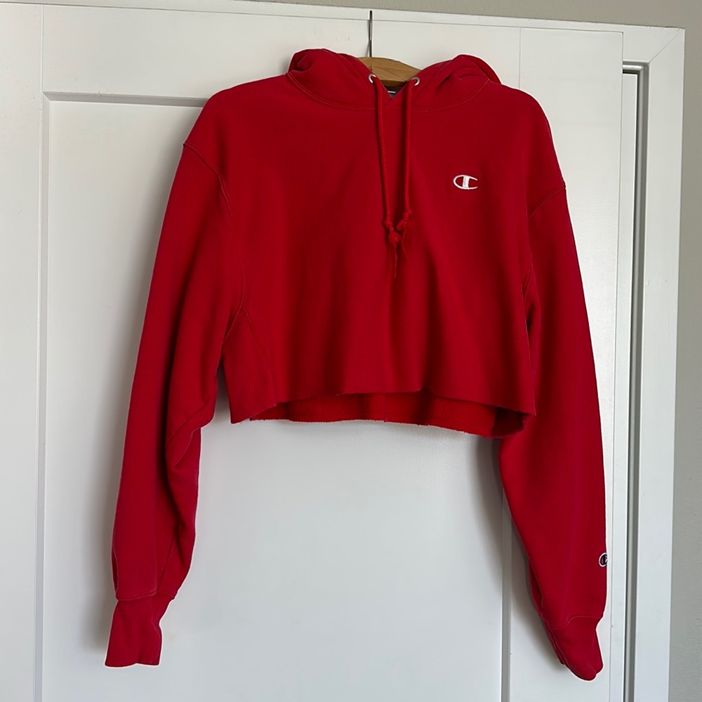 Champion. Medium. Cropped hoodie.